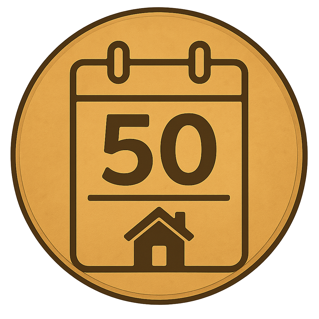 50-Year Mortgage Coin Logo